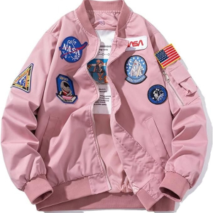 QOUENSAH NASA Bomber Jacket Men – MA-1 Military Flight Jacket Lightweight Biker Moto Street Coat8