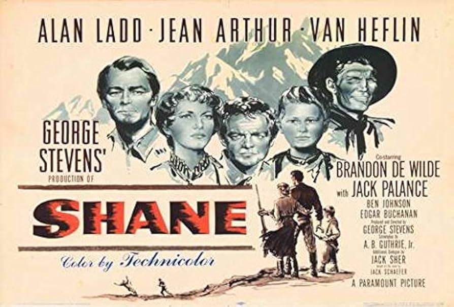Shane, Alan Ladd, Van Heflin, Jean  Arthur, Brandon DeWilde, Jack Palance (Full Movie)
