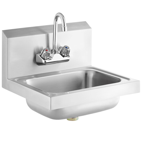 Saui Safe 17" x 15" hand sink with gooseneck faucet,(New)