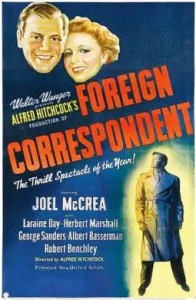 Foreign Correspondent,1940, Joel McCrea, Laraine Day. Herbert Marshall