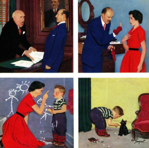 Anger Transference, Saturday Evening Post Cover, Richard Sargent, 1911-1978