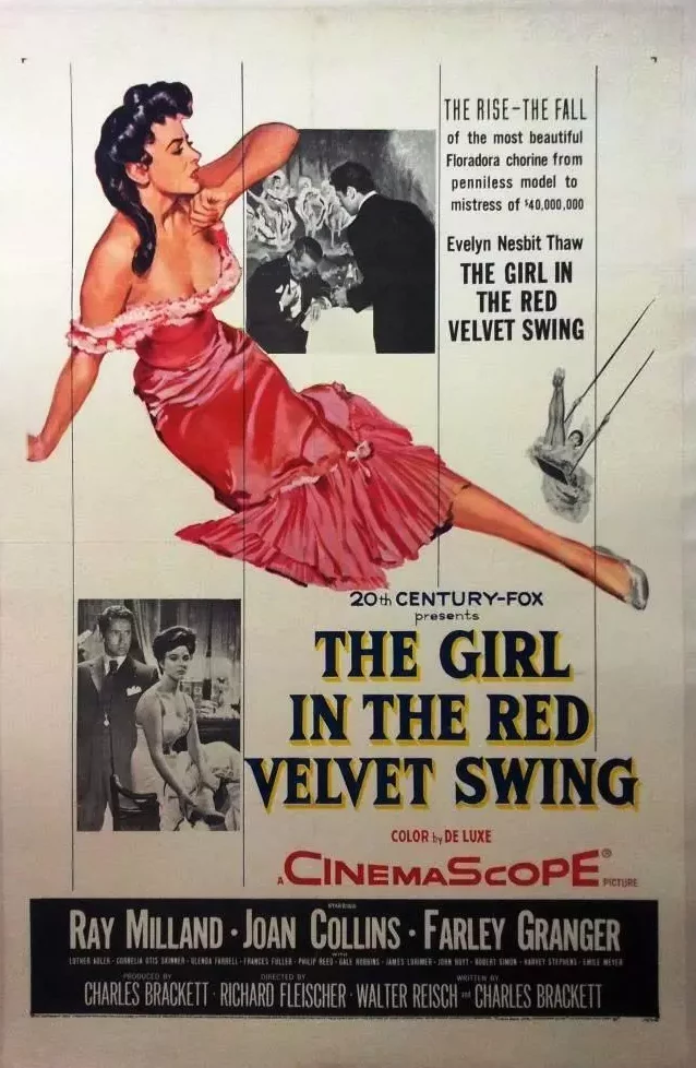 The girl In The Red Velvet Swing, Ray Milland, Joan Collins, 1955 BW Film