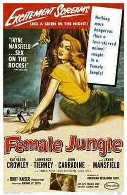 Female Jungle, Kathleen Crowley, Lawrence Tierney, Jayne Mansfield, 1956.